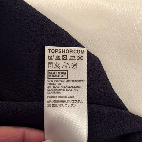 NWT Topshop navy 3/4 sleeve wrap dress size US 4 - Picture 10 of 10